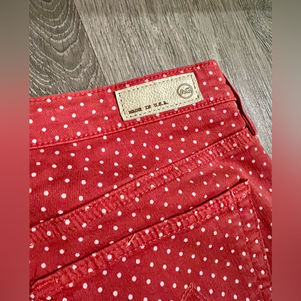 AG Adriano Goldschmied | Women’s Red Polka Dot Skinny Jeans - Picture 12 of 12